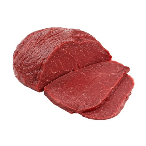 Ilustração de Carne bovina, quarto traseiro, corte tip round, peça para assar, somente carne magra separável, aparada até 0 polegadas de gordura externa, classificação Choice, crua