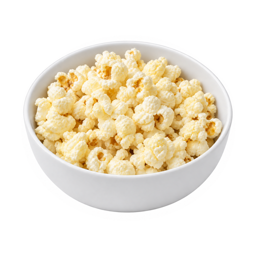 Illustration of Popcorn, microwave, regular (butter) flavor, made with palm oil