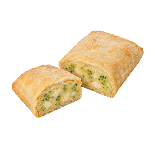 Illustration of HOT POCKETS, CROISSANT POCKETS Chicken, Broccoli, and Cheddar Stuffed Sandwich, frozen