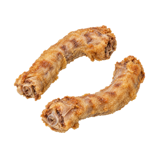 Ilustração de Frango de corte, pescoço, carne e pele, cozido, frito, empanado com farinha