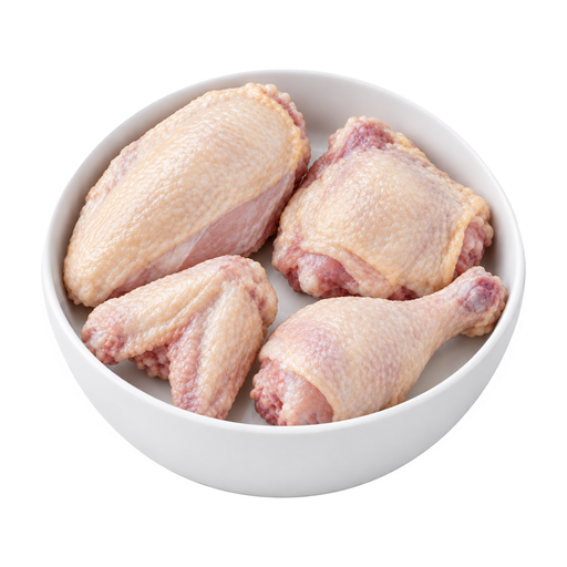 Ilustração de Frango capão, carne e pele, cru