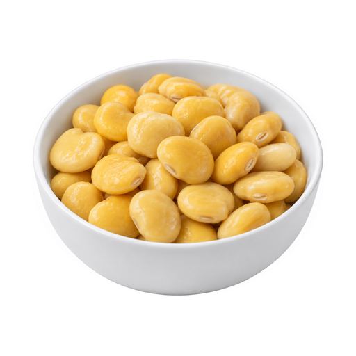 Illustration of Lupins, mature seeds, cooked, boiled, with salt