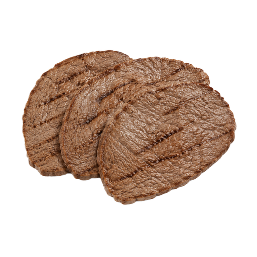 Ilustración de Carne de res, cuarto trasero, corte eye of round, en filete, sin hueso, carne magra y grasa separables, recortada hasta 0 pulgadas de grasa externa, categoría Select, asada a la parrilla