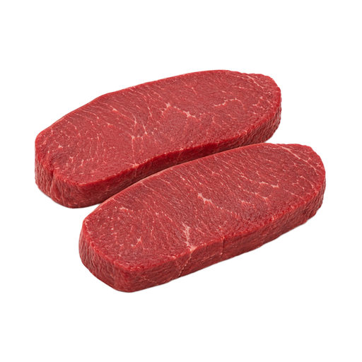 Ilustración de Carne de res, lomo corto (short loin), filete del corte top loin, solo carne magra separable, recortada hasta 1/8 de pulgada de grasa externa, categoría Select, cruda
