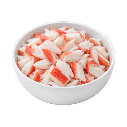 Ilustração de Crustáceos, imitação de caranguejo-real-do-alasca, feita de surimi