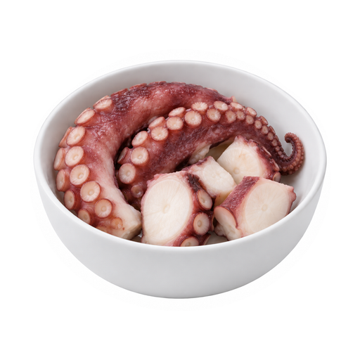 Illustration of Mollusks, octopus, common, cooked, moist heat
