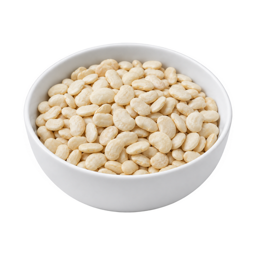 Illustration of Lima beans, thin seeded (baby), mature seeds, raw