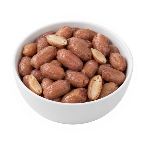 Illustration of Peanuts, all types, cooked, boiled, with salt