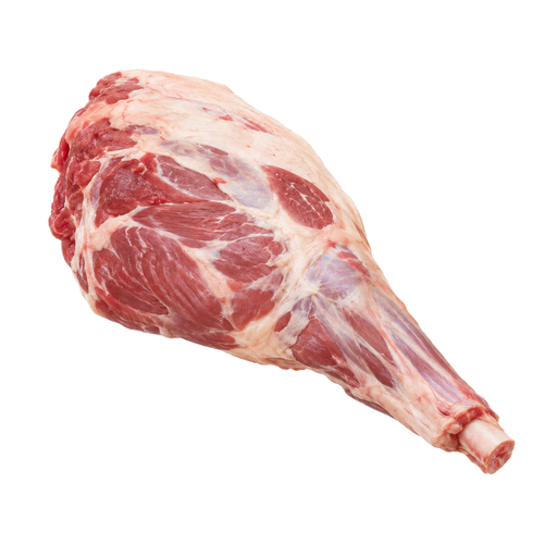 Illustration of Lamb, leg, whole (shank and sirloin), separable lean and fat, trimmed to 1/4" fat, choice, raw