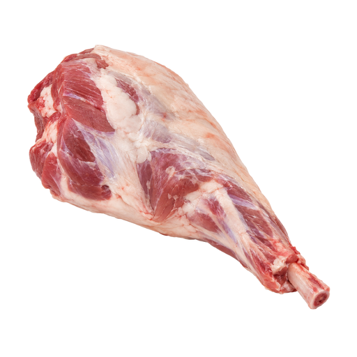 Illustration of Lamb, leg, shank half, separable lean and fat, trimmed to 1/8" fat, choice, raw