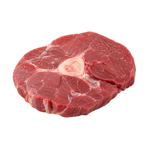 Illustration of Lamb, Australian, imported, fresh, leg, center slice, bone-in, separable lean only, trimmed to 1/8" fat, raw