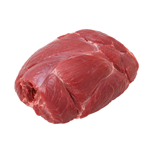 Illustration of Lamb, New Zealand, imported, tunnel-boned leg, chump off, shank off, separable lean only, raw