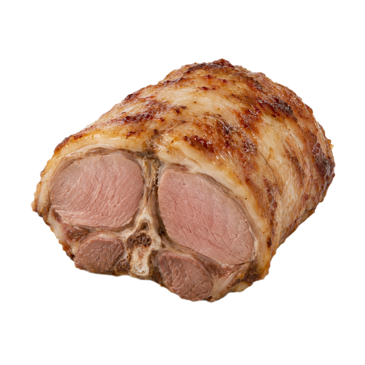 Illustration of Lamb, New Zealand, imported, loin saddle, separable lean and fat, cooked, fast roasted