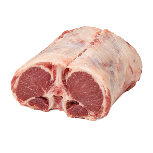 Illustration of Lamb, New Zealand, imported, loin saddle, separable lean and fat, raw