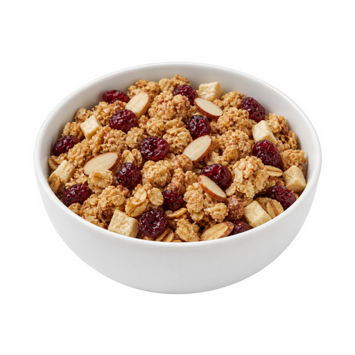 Ilustração de Cereais prontos para consumo, QUAKER, granola natural de maçã, cranberry e amêndoa