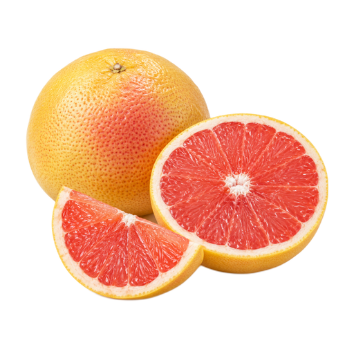 Illustration of Grapefruit, raw, pink and red, all areas