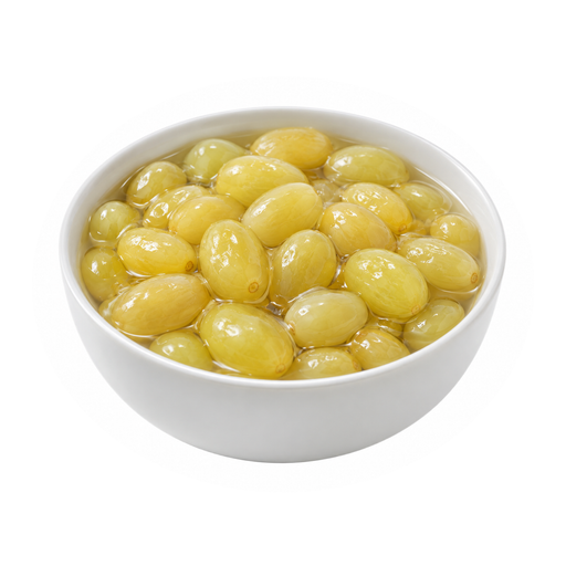 Illustration of Grapes, canned, thompson seedless, water pack, solids and liquids