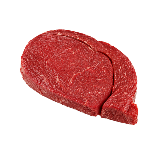 Ilustración de Carne de res, de Nueva Zelanda, importada, ojo de costilla (cube roll), solo carne magra separable, cruda