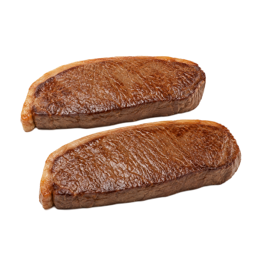 Ilustração de Carne bovina, da Nova Zelândia, importada, contrafilé (striploin), carne magra e gordura separáveis, frita rapidamente