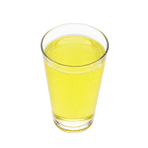 Ilustración de Bebidas, refresco cítrico de color amarillo verdoso, con cafeína