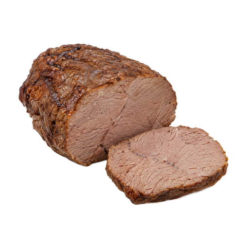 Illustration of Lamb, Australian, imported, fresh, leg, bottom, boneless, separable lean only, trimmed to 1/8" fat, cooked, roasted