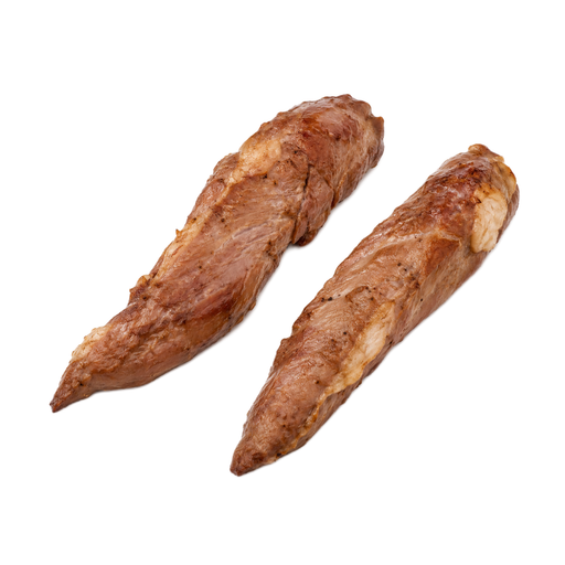 Illustration of Lamb, Australian, imported, fresh, tenderloin, boneless, separable lean and fat, trimmed to 1/8" fat, cooked, roasted