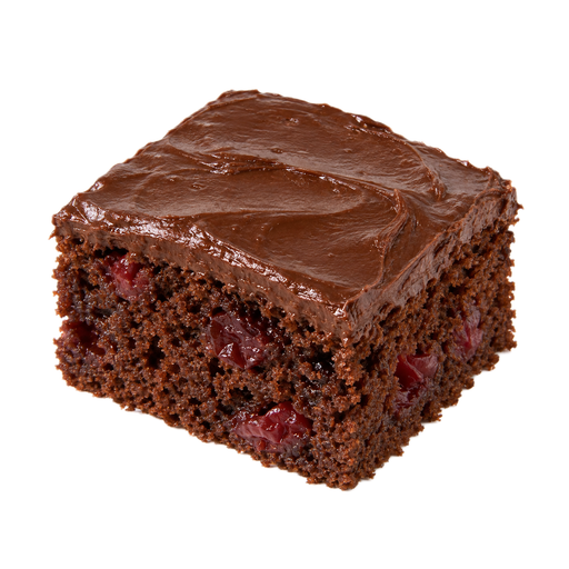 Ilustración de Pastel de fudge de cereza con cobertura de chocolate