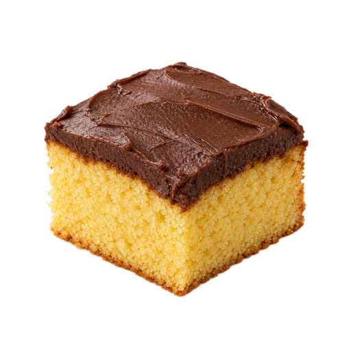 Ilustração de Bolo amarelo, comercial, com cobertura de chocolate, de padaria de supermercado