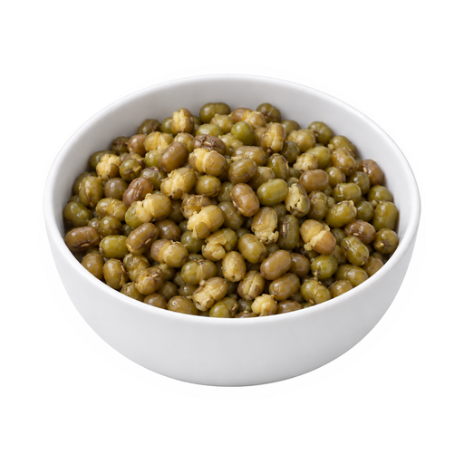 Illustration of Mung beans, mature seeds, cooked, boiled, with salt