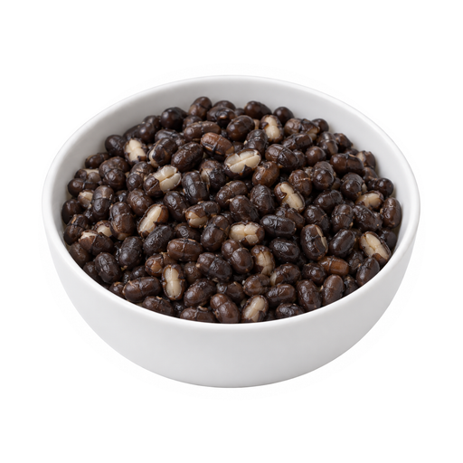 Illustration of Mungo beans, mature seeds, cooked, boiled, with salt