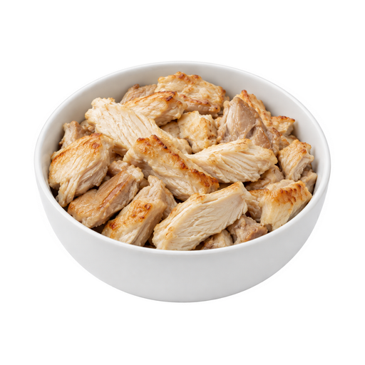 Ilustración de Pollo, parte no especificada, asado al horno o bajo calor directo, consumo de la piel no especificado