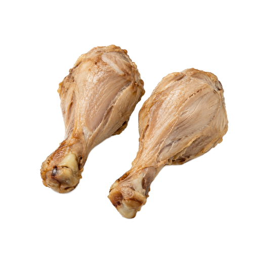 Illustration of Chicken drumstick, baked or broiled, skin not eaten, from fast food / restaurant