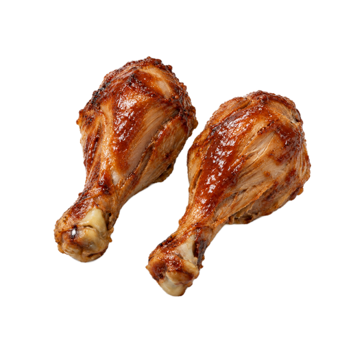 Ilustração de Frango, coxa, grelhado com molho, pele não consumida
