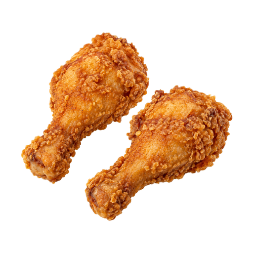 Illustration of Chicken drumstick, fried, coated, skin / coating eaten, from fast food / restaurant