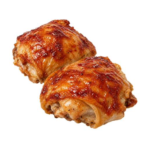Ilustração de Frango, sobrecoxa, grelhado com molho, pele consumida