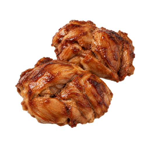 Illustration of Chicken thigh, grilled with sauce, skin not eaten