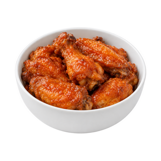 Illustration of Chicken "wings" with hot sauce, from fast food / restaurant