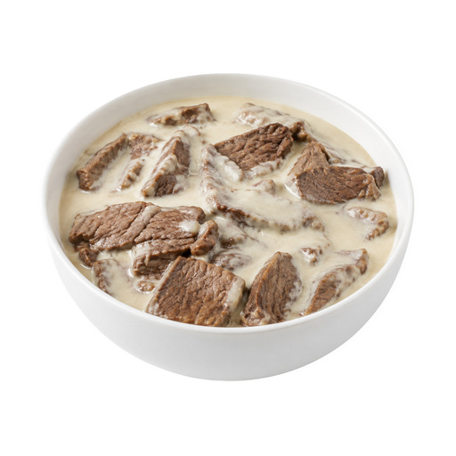 Illustration of Beef with cream or white sauce