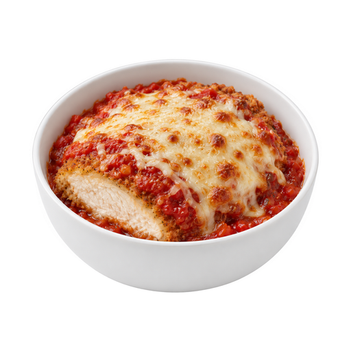 Ilustração de Frango ou peru, à parmegiana