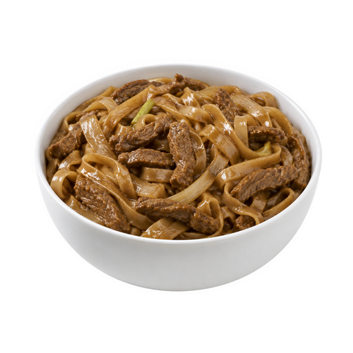 Illustration of Beef and noodles with soy-based sauce