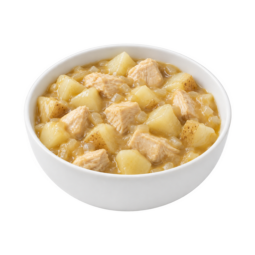 Illustration of Chicken or turkey and potatoes with gravy