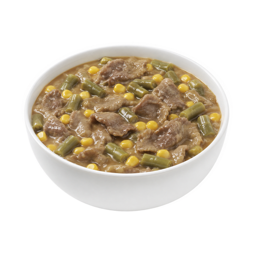 Illustration of Beef and vegetables excluding carrots, broccoli, and dark-green leafy; no potatoes, gravy