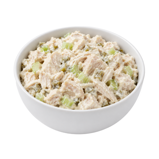 Illustration of Chicken or turkey salad, made with light creamy dressing