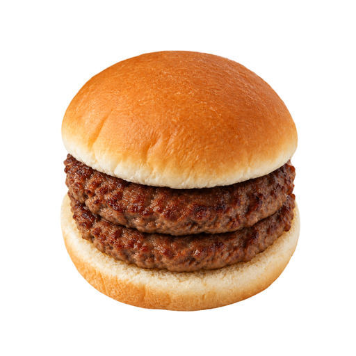 Ilustração de Hambúrguer duplo no pão, no pão branco de hambúrguer, 2 hambúrgueres grandes