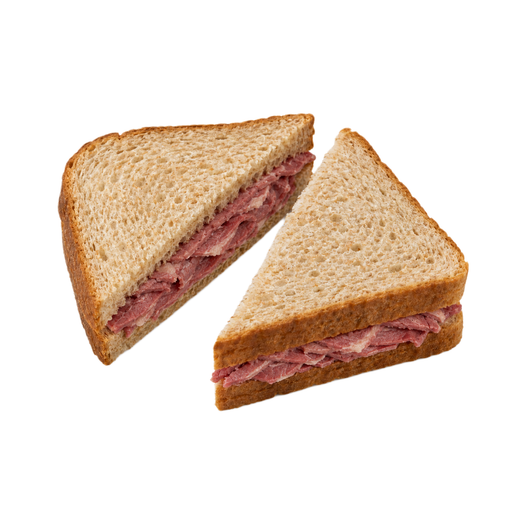 Ilustración de Sándwich de carne de res curada en salmuera, en pan de trigo
