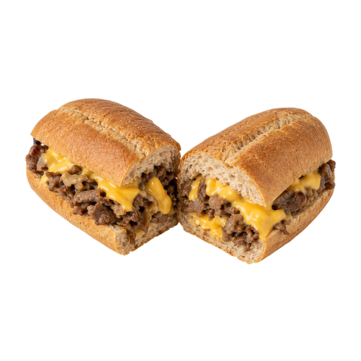 Illustration of Cheese steak sandwich or sub on wheat