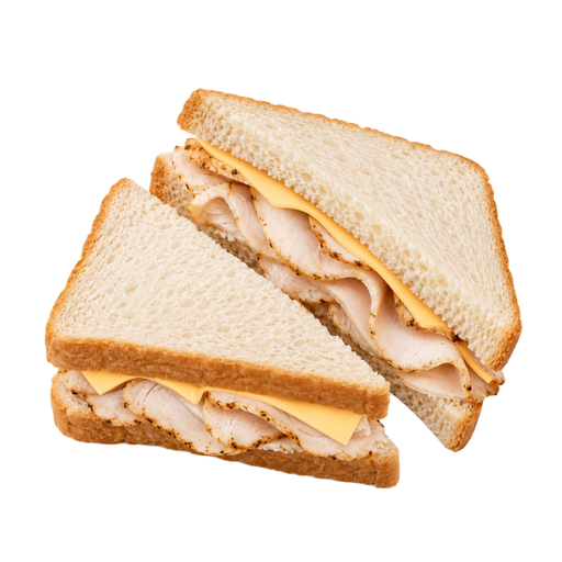 Illustration of Chicken deli sandwich or sub, with cheese, restaurant