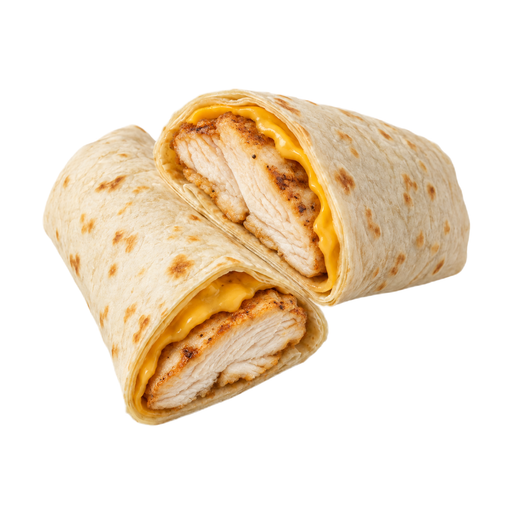 Ilustración de Sándwich wrap de filete de pollo, a la parrilla, de comida rápida