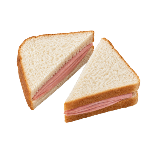 Illustration of Bologna sandwich on white