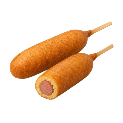 Ilustração de Salsicha empanada em massa de milho (corn dog)